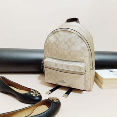 Coach F39510 Charlie Backpack Signature Platinum