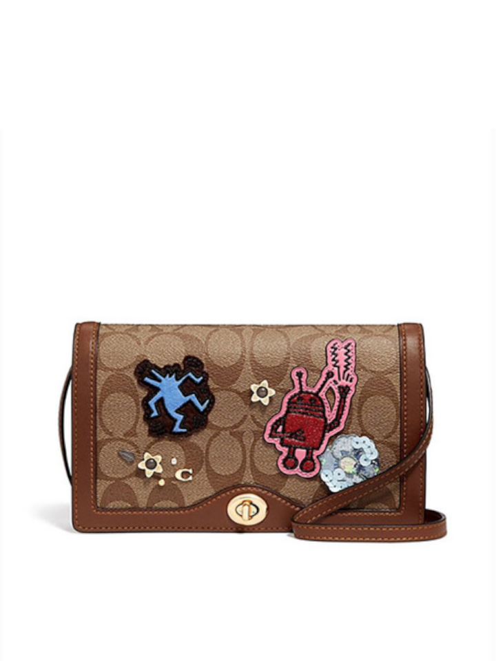 Coach-F5564-Keith-Haring-Hayden-Foldover-Crossbody-Clutch-In-Signature-Canvas-With-Patches-Multi-Balilene-depan