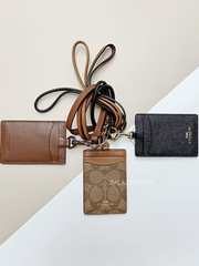 Coach F63274 Id Lanyard In Signature Canvas Khaki Saddle