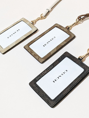 Coach F63274 Id Lanyard In Signature Canvas Light Khaki