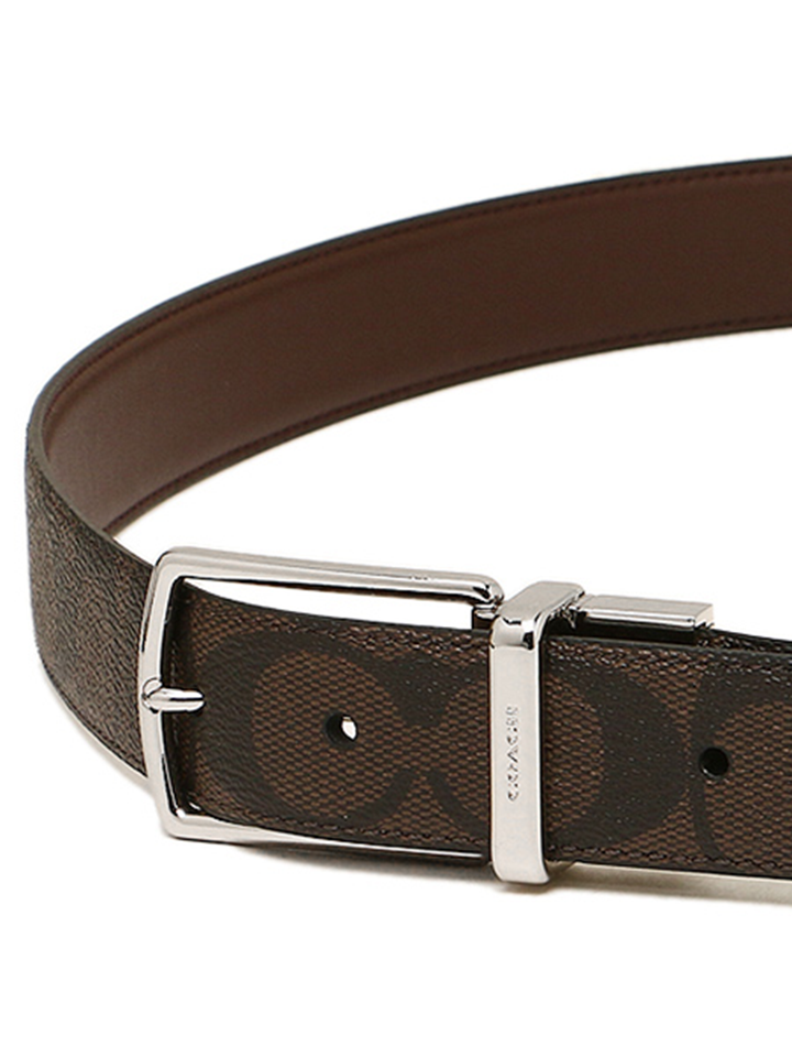 Coach F64825 Modern Harness Cut To Size Reversible Belt In Signature Canvas Mahogany/Brown