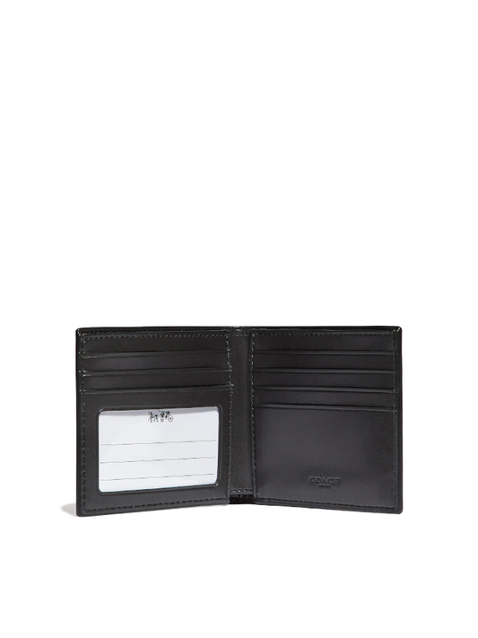 Coach-F66551-Id-Billfold-Wallet-In-Signature-Canvas-Charcoal-Gunmetal-Tan-Balilene-dalam
