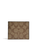 Coach-F66551-Id-Billfold-Wallet-In-Signature-Canvas-Charcoal-Gunmetal-Tan-Balilene-depan