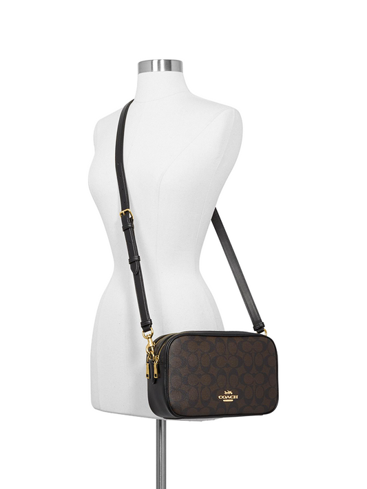Coach F68168 Jes Crossbody In Signature Canvas Brown Black