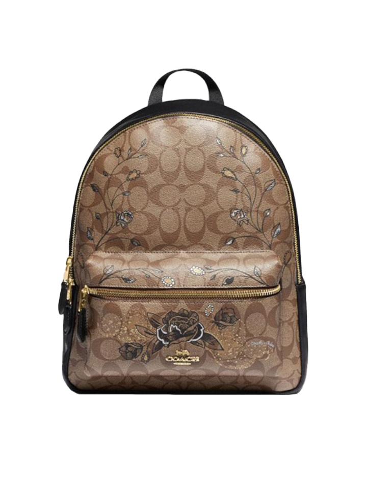 Coach medium charlie clearance backpack in signature canvas