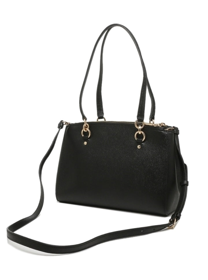 Coach F76938  Etta Carryal Crossgrain Leather Black