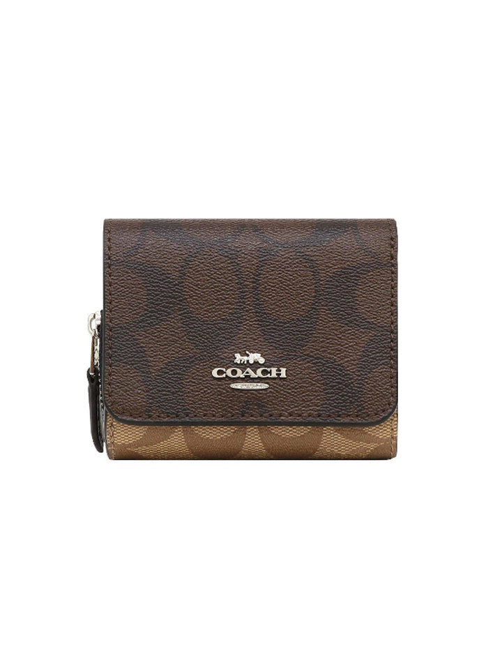 Coach F78081 Small Trifold Wallet Signature Brown Midnight