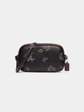 Coach F78087 Ribbon Bouquet Crossbody Pouch Black Pink Multi