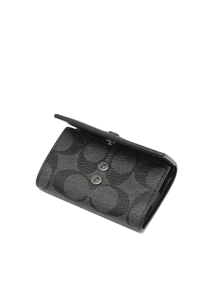 Coach Five Ring Key Case In Signature Canvas Charcoal – Balilene