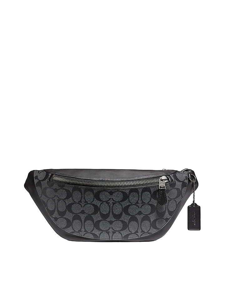 Coach-F78777-Warren-Belt-Bag-In-Signature-Canvas-Charcoal-Black-Balilene-depan