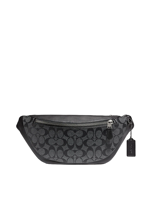 Coach-F78777-Warren-Belt-Bag-In-Signature-Canvas-Charcoal-Black-Balilene-depan
