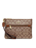 Coach F79896 Gallery Pouch In Signature Khaki Saddle