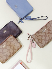 Coach F87590 Pabbled Leather Double Corner Zip Dusk