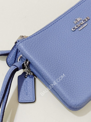 Coach F87590 Pabbled Leather Double Corner Zip Dusk