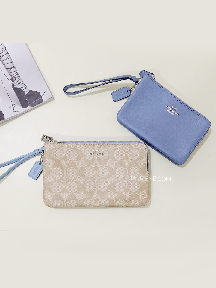 Coach F87590 Pabbled Leather Double Corner Zip Dusk