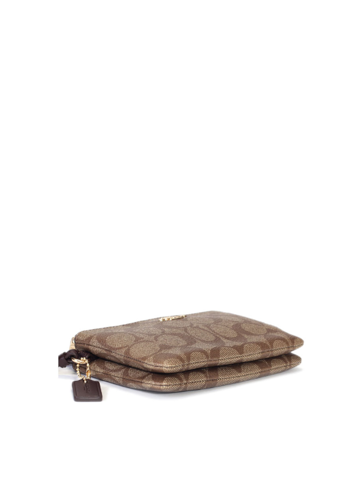    Coach-F87591-Signature-Double-Zip-Small-Wrislet-Khaki-Oxblood-Balilene-bawah