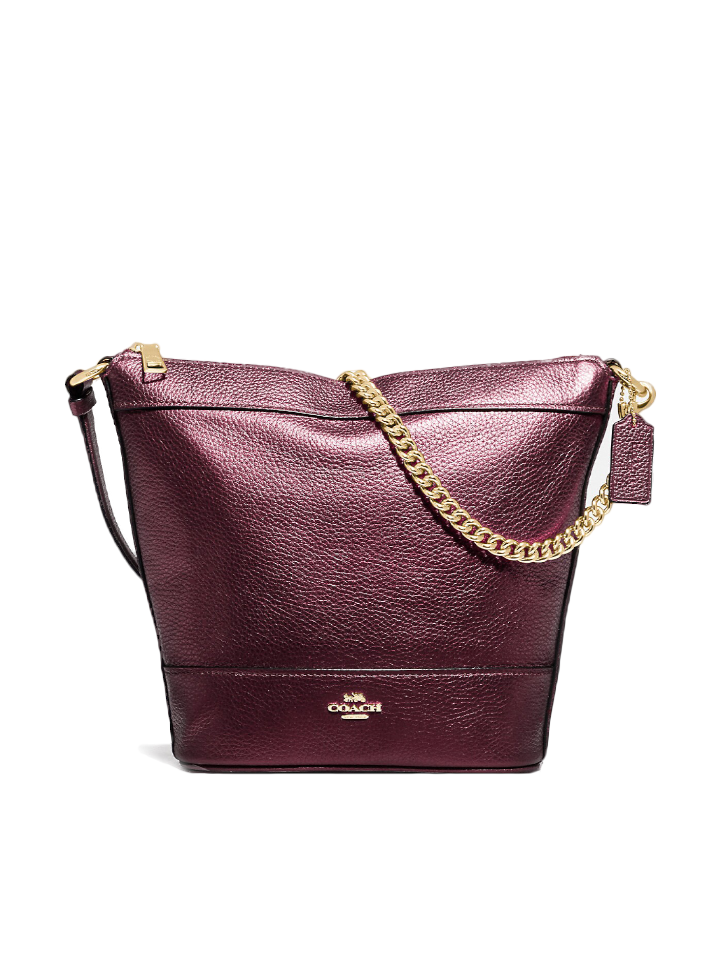 Coach-F88878-Small-Paxton-Duffle-Gold-Metallic-Wine-Balilene-depan