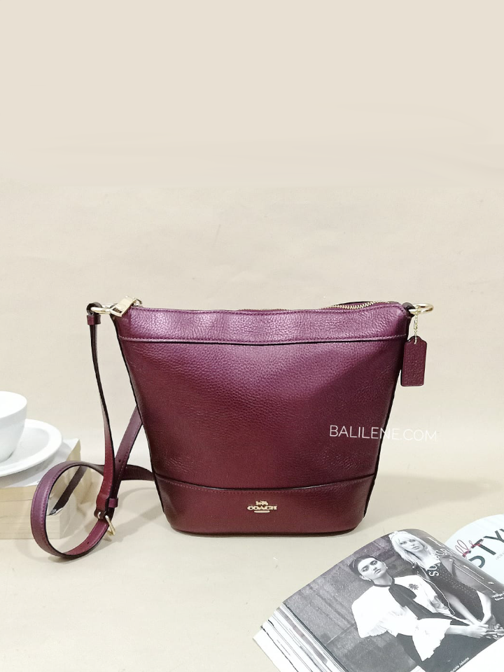 Coach F88878 Small Paxton Duffle Gold Metallic Wine Balilene