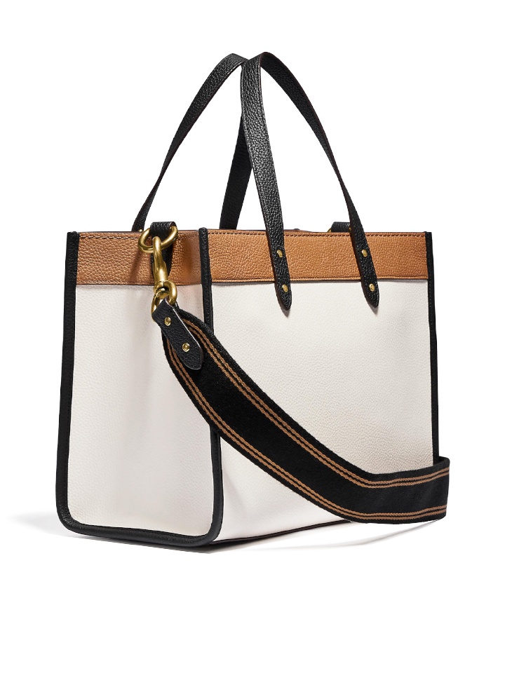 Coach Field Tote 30 In Colorblock With Coach Badge Chalk Multi