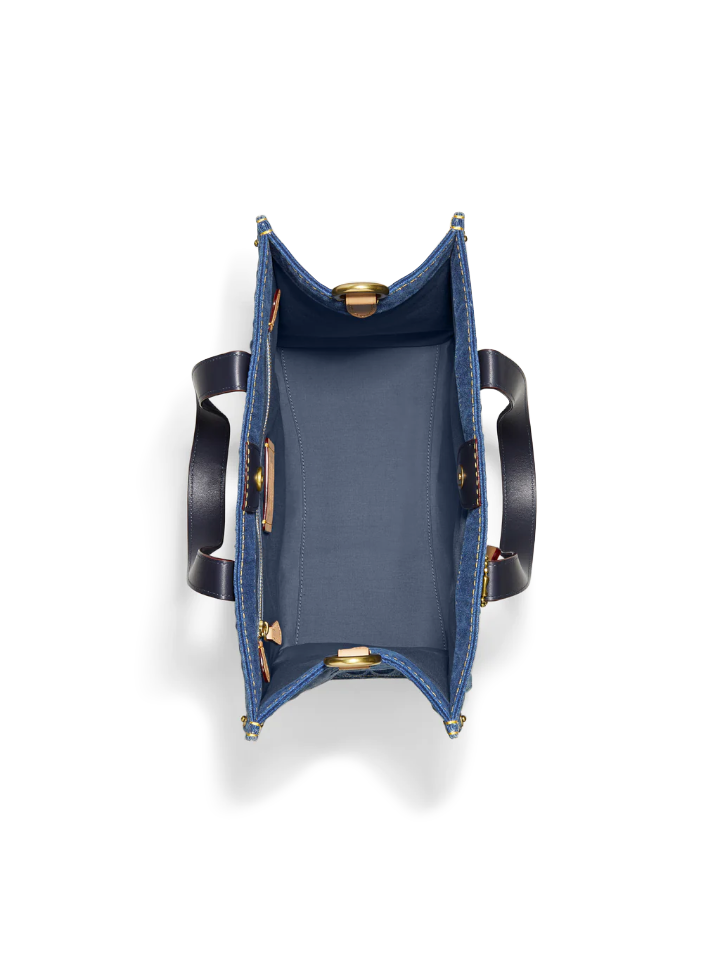 Coach Field Tote In Signature Denim Midnight Navy