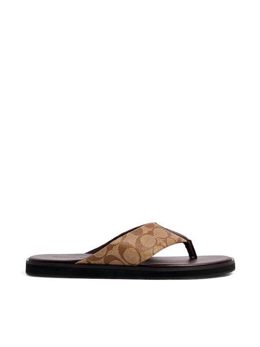 Coach-G4921-Flip-Flop-In-Signature-Canvas-Khaki-Multi-Balilene-samping