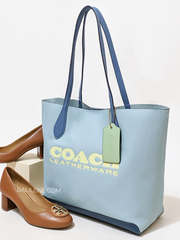 Coach Kia Tote In Colorblock Aqua Multi