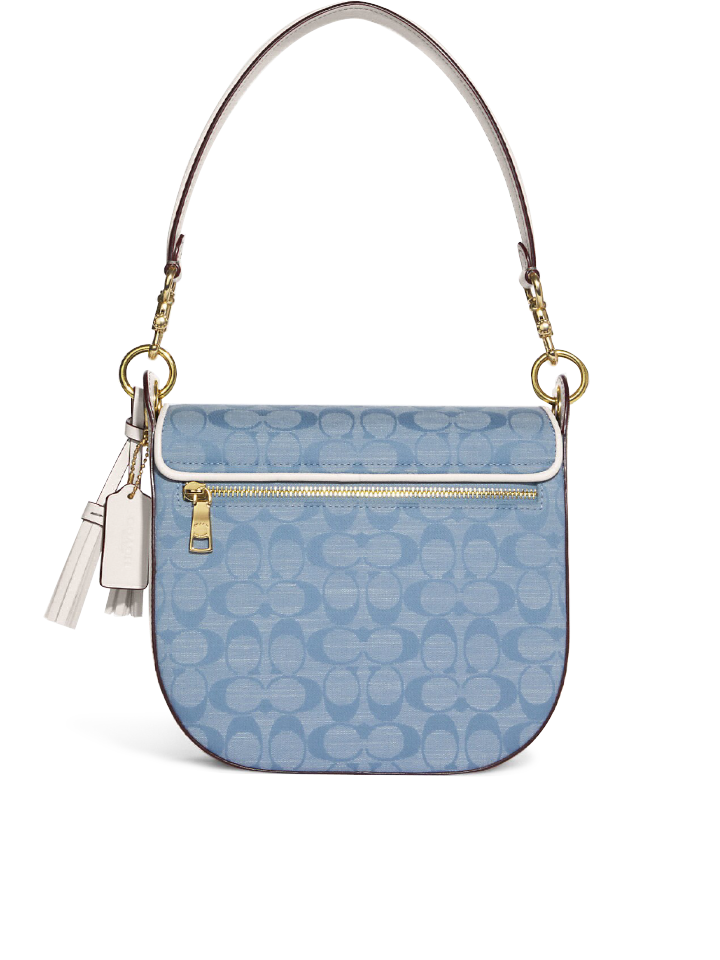 Coach Kleo Shoulder Bag 23 In Signature Chambray Light Denim Chalk