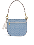 Coach Kleo Shoulder Bag 23 In Signature Chambray Light Denim Chalk