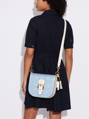 Coach Kleo Shoulder Bag 23 In Signature Chambray Light Denim Chalk