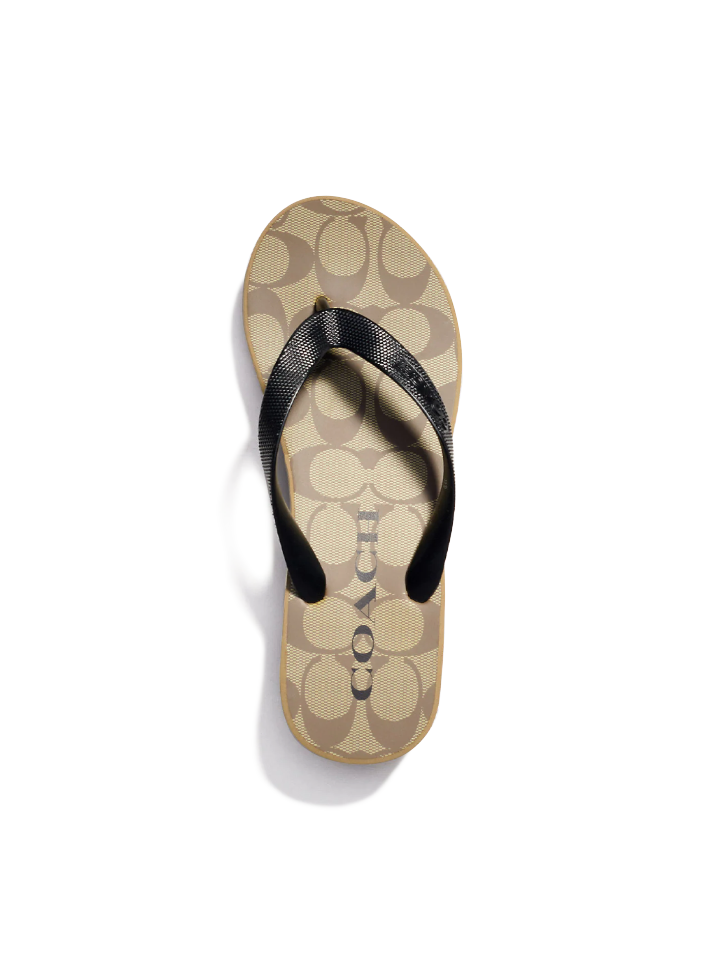 Coach Lynn Flip Flop Khaki/Black