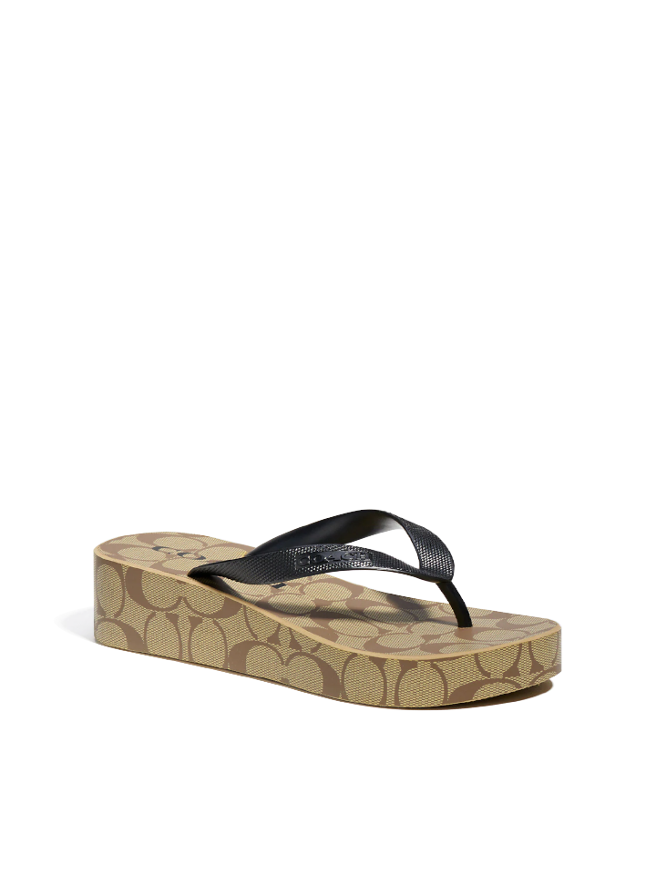 Coach Lynn Flip Flop Khaki/Black