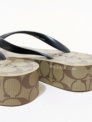 Coach Lynn Flip Flop Khaki/Black