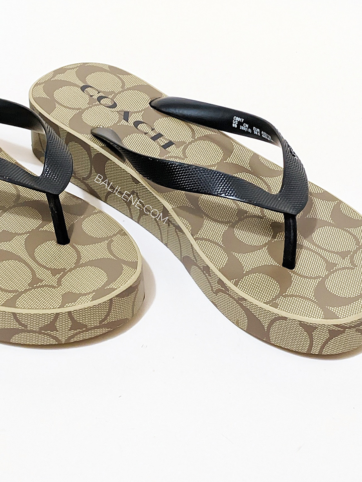 Coach Lynn Flip Flop Khaki/Black