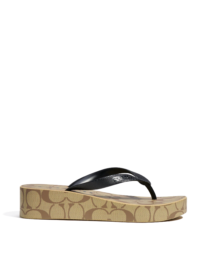 Coach Lynn Flip Flop Khaki/Black