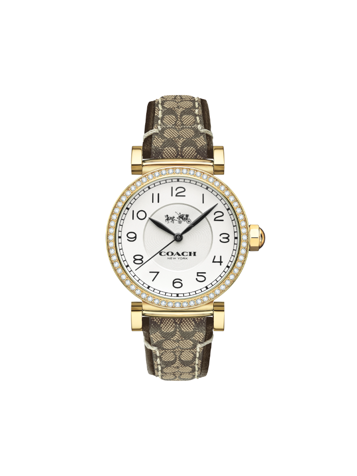 Coach Madison Gold-Tone Women Watch with Signature Strap