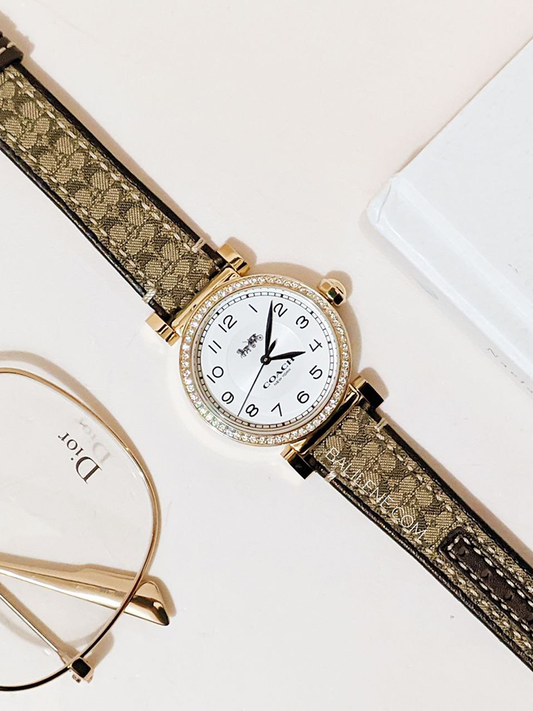 Coach Madison Gold-Tone Women Watch with Signature Strap