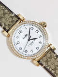 Coach Madison Gold-Tone Women Watch with Signature Strap