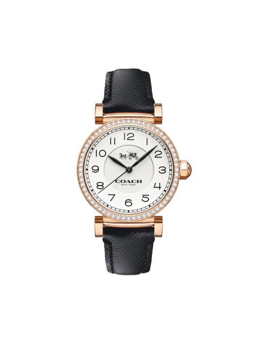    Coach-Madison-Rose-Gold-Women-Watch-with-Leather-Strap-Black-Balilene-depan