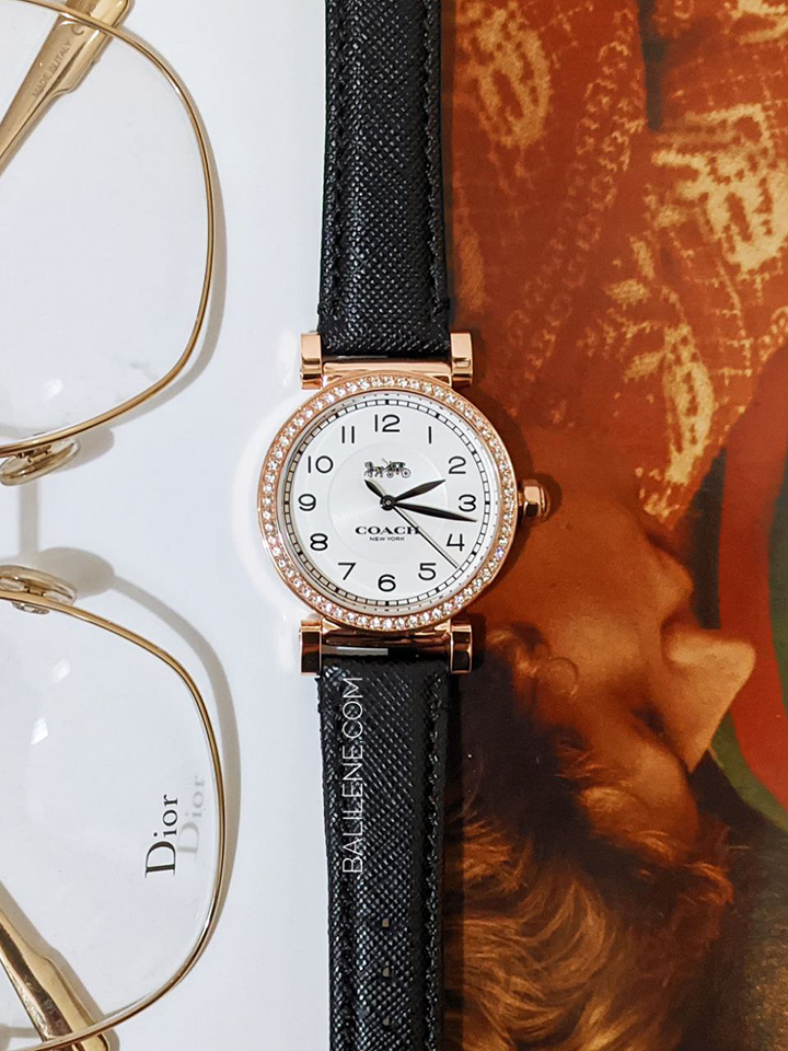 Coach-Madison-Rose-Gold-Women-Watch-with-Leather-Strap-Black-Balilene-detail-depan