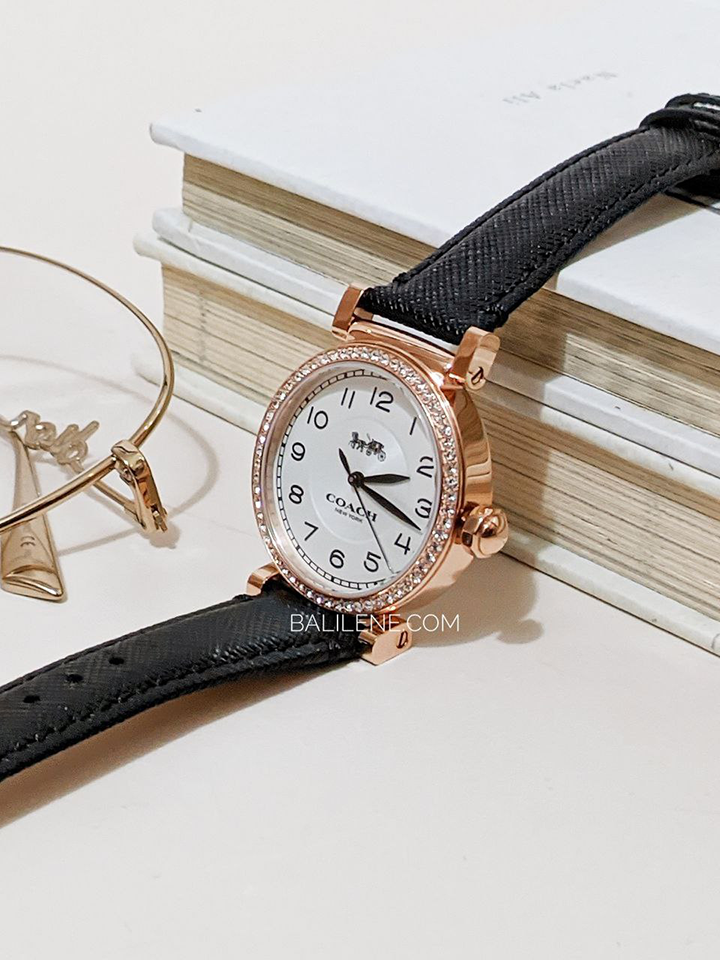 Coach-Madison-Rose-Gold-Women-Watch-with-Leather-Strap-Black-Balilene-detail-samping