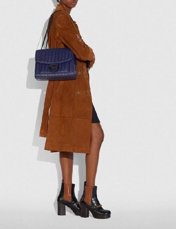 Coach 79242 Melody Shoulder Bag 29 With Quilting Pewter Balilene