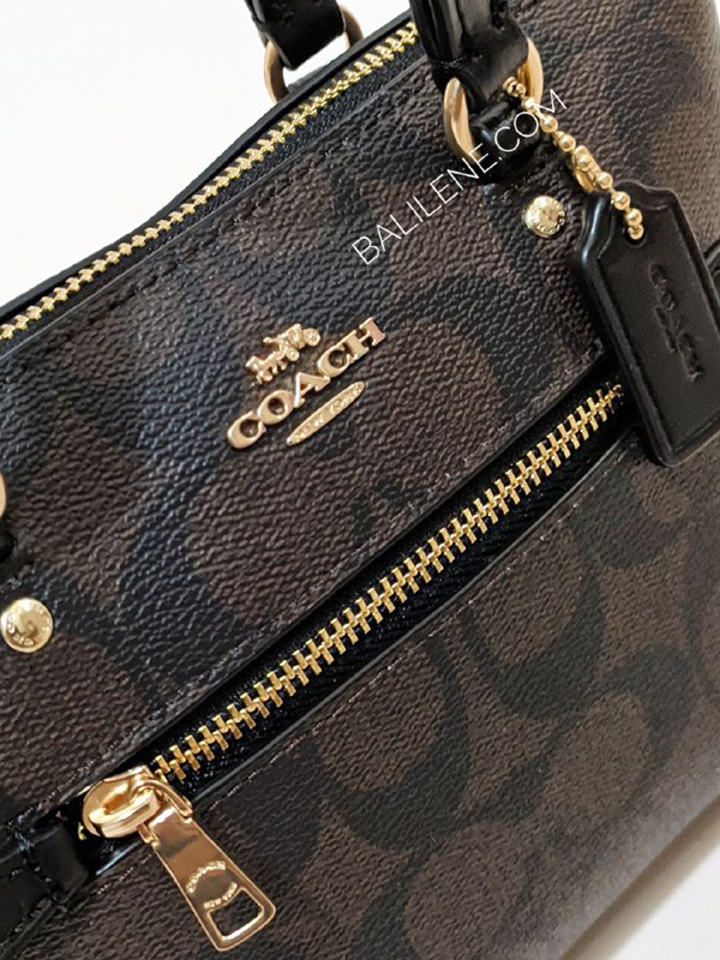 Coach-Mini-Gallery-Crossbody-In-Signature-Canvas-Brown-Black-Balilene-detail-logo