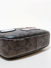 Coach Mini Jamie Camera Bag In Signature Canvas With Ski Patches Brown Black Multi