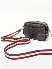 Coach Mini Jamie Camera Bag In Signature Canvas With Ski Patches Brown Black Multi