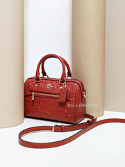 Coach Mini Rowan Crossbody In Signature Leather Red