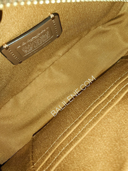 Coach Mini Serena Crossbody In Signature Canvas With Snowflake Print Khaki/Gold Multi