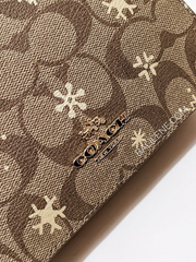 Coach Mini Serena Crossbody In Signature Canvas With Snowflake Print Khaki/Gold Multi