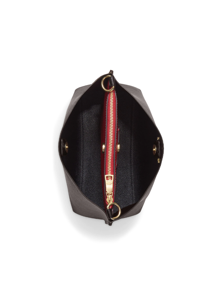 Coach-Mollie-Bucket-Bag-22-In-Signature-Canvas-Brown-Black-Balilene-dalam