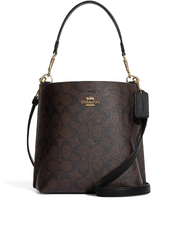 Coach-Mollie-Bucket-Bag-22-In-Signature-Canvas-Brown-Black-Balilene-depan