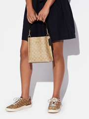 Coach Mollie Bucket Bag 22 In Signature Canvas Khaki/Black